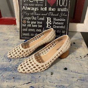 Unique “wicker-like” Justfab shoes